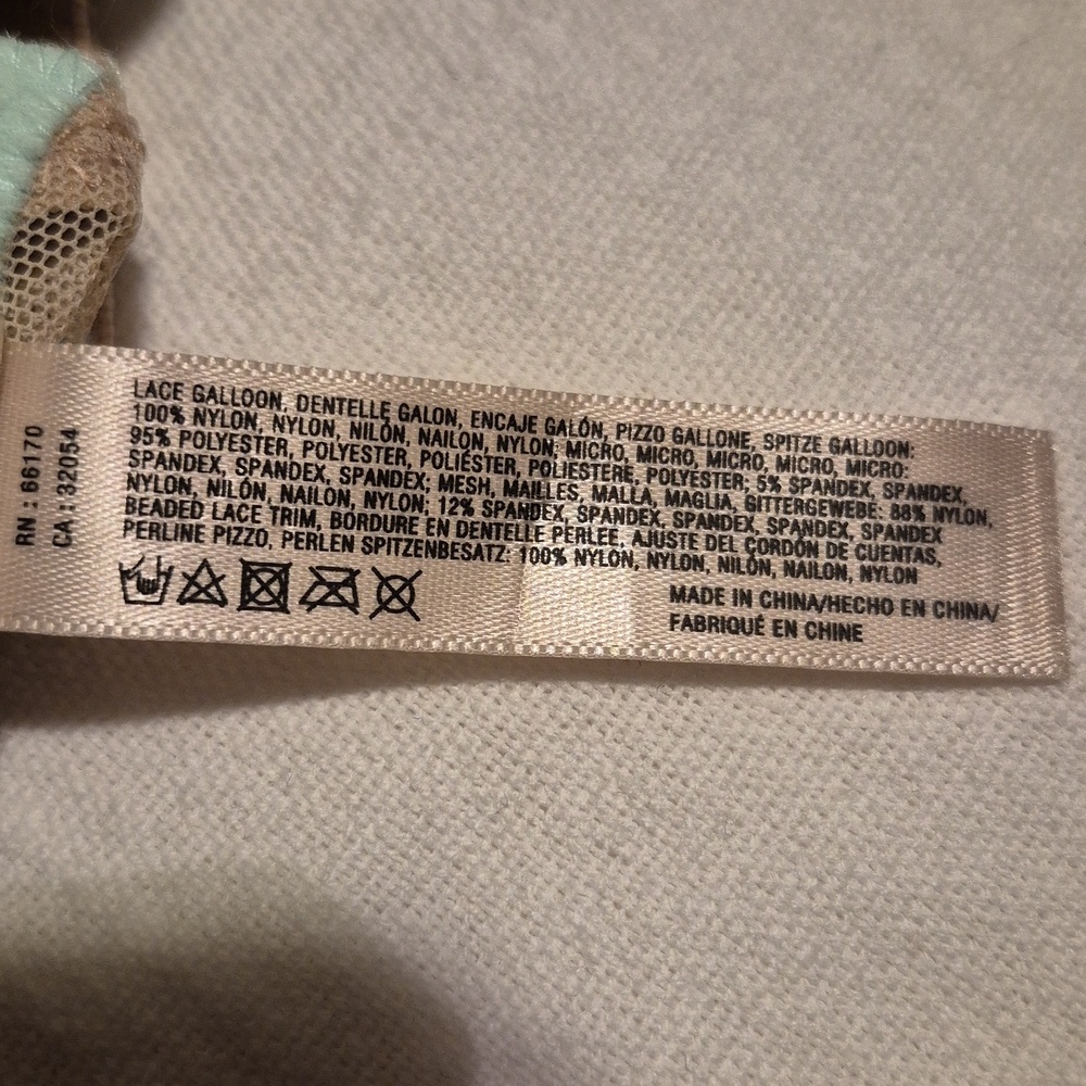 Anthropologie women's 34C turquoise with tan lace overlay underwire bra NWT - Picture 8 of 8